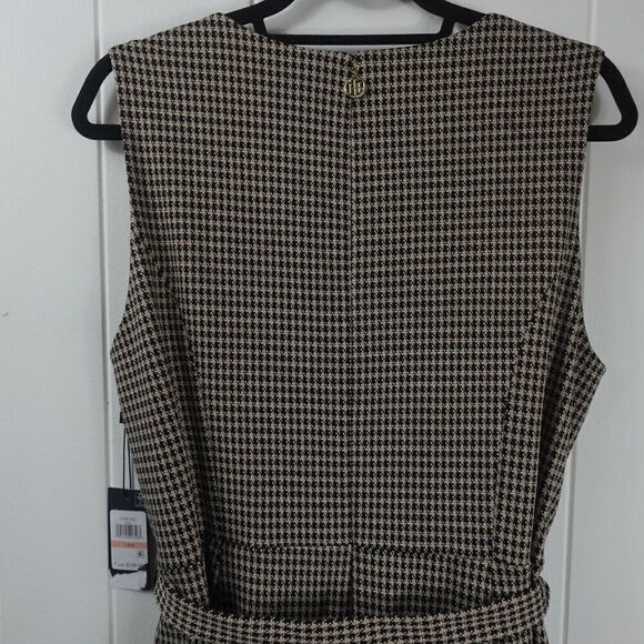 Tommy Hilfiger Womens Brown Houndstooth Jumpsuit Size 14W - Picture 10 of 11